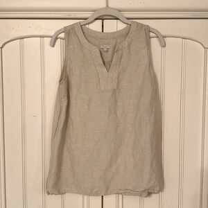 Talbots Natural Linen Blend Sleeveless Blouse